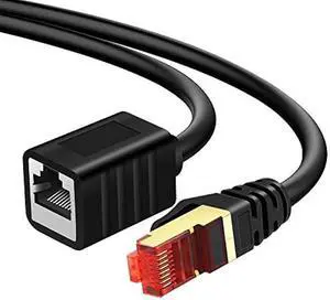 Ethernet Extension Cable 65 ft,Yeung Qee Shielded Network Cat7 Ethernet Extender Cable Adapter RJ45 Cords Shielded Male to Female Connector (65FT/20M)