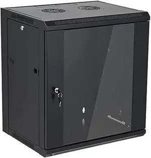 12U Wall Mount Server Cabinet Network Rack Enclosure Locking Glass Door