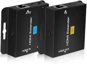 avedio links 196ft/60m HDMI Extender Over Cat 5e/6/7, 1080P HDMI Ethernet Extender Balun Adapter with Single POC Power Supply, Support 3D, EDID, Deep Color, Compatible with DVD, Fire Stick, Roku, PS5