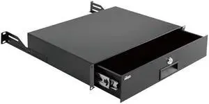 Tecmojo 2U Rack Drawer,Rack Mount Drawer for 19in Network Equipment/Server/AV Rack or Cabinet Enclosure,Sliding and Lockable Server Rack Drawer - Load-Bearing 44lb (20kg),with Cable Management Holes