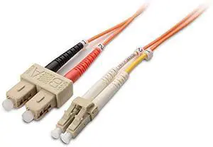 Cable Matters OFNP Plenum Multimode Duplex OM1 Fiber Cable 6.6 Feet / 2m (10Gb, SC to LC, 62.5/125 Fiber Optic Cable, LC to SC Patch Cord)