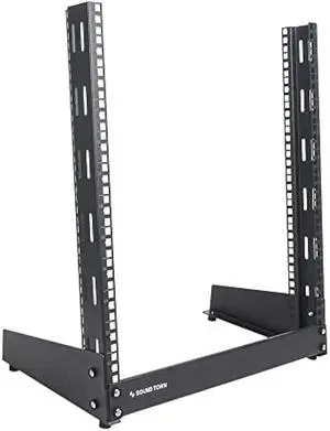Sound Town 12U 2-Post Desktop Open-Frame Rack, for Audio/Video, Network Switches, Routers, Patch Panels (ST2PF-12LW)