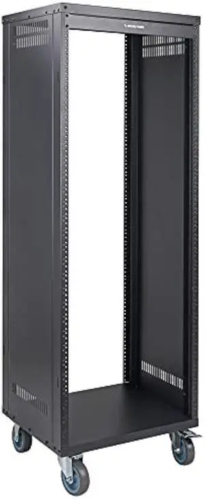 Sound Town 30U Universal Steel Rack, w/ 3 Locking Casters, Vented Side Panels for Audio Video, Server and Network Equipment (STRK-M30U)