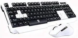 UniFire V60 Waterproof 2.4G Wireless Gaming Keyboard with Mouse DPI Control For DESKTOP PC Laptop Wireless Keyboard Mouse Combos (white)