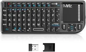 Miritz 2.4G Wireless Touchpad Keyboard and Mouse Mini Remote Control with Laser Pointer,for Windows/Android/Google/Smart TV/HTPC/IPTV/Mac OS/Linux Black