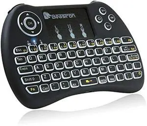 Beastron 2.4G Mini Wireless Keyboard with TouchpadQWERTY Keyboard, Backlit Portable Keyboard Wireless with Remote Control for Laptop,PC,Tablets,Pad,Google Android TV,Xbox,PS3/4 .Black