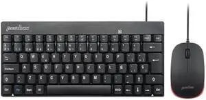 Perixx PERIDUO-212 ES Teclado y ratón pequeños con Cable, 12 Teclas Multimedia, Negro, Configuración Española