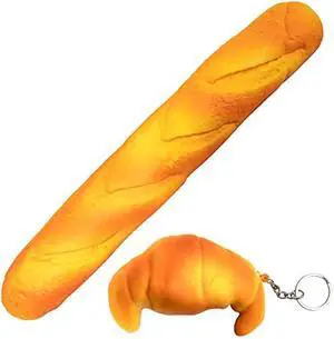 Soft Toast Bread Baguette Shape Anti-Skid Keyboard Wrist Rest Support & Mouse Wrist Support for Office,Computer,Laptop& Mac,Slow Bounces Back Foam for Easy Typing & Pain Relief