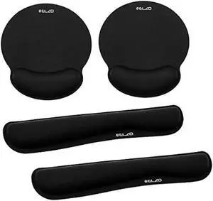 ELZO Ergonomic Mouse Pad Wrist Support, Keyboard Wrist Rest Pad Support 2 Pack with Comfortable Memory Foam Padding, Nonslip Rubber Base for PC Computer Laptop for Office/Playing Games Pain Relief