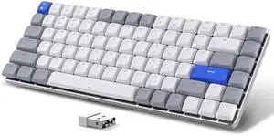 AUSDOM Wireless Bluetooth 75% Mechanical Keyboard: Compact Multi-Device Rechargeable Backlit Gaming Keyboard with 84-Key Layout, Low Profile Brown Switches for Windows/Mac/PC/Laptop AUSDOM Wireless Bluetooth 75% Mechanical Keyboard: Compact Multi-Device Rechargeable Backlit Gaming Keyboard with 84-Key Layout, Low Profile Brown Switches for Windows/Mac/PC/Laptop