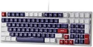 LTC NB981 Nimbleback 98 Keys Wired Mechanical Keyboard, 96% Gaming Keyboard w/White Backlit, Red Switch, Mecha Blue, Double Shot PBT Keycaps