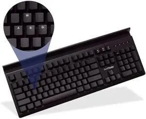 Blank or Visible Mechanical Keyboard | Wired PC Gaming Keyboard by Keymaster | Shine Through Keycaps with Custom Key Lighting | Backlit White LED with Show/Hide Light Up Keys | Silent Linear Switches