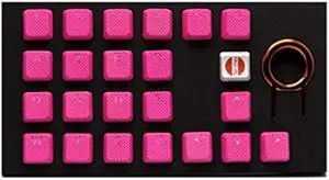 TAI-HAO Rubber Gaming Backlit Keycaps Set - 22 Keys Compatible with Cherry MX Switch Types Keyboard (Neon Pink)