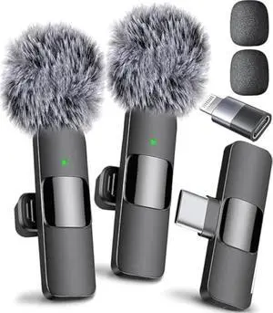 Mini Mic Pro (Latest Model) - Professional Wireless Microphone for iPhone, iPad, Android, Lavalier Microphone for Video Recording - iPhone Mic Crystal Clear Recording with USB-C for Content Creators