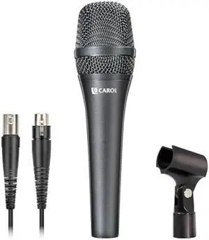 CAROL AC-910 XLR Wired Vocal Microphone  Dynamic Cardioid Mic with Dual-Engine AHNC Noise Cancelling Tech for Singing, Karaoke, Stage & Studio, Includes Microphone, Mic Clip & 14.8ft XLR Cable