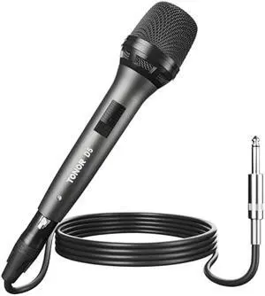 TONOR Professional Vocal Microphone for Singing, Dynamic Handheld Wired Karaoke Mic, Cardioid Studio Microfono with 4.5M XLR to 1/4 Cable, for Speakers/Mixer Machine/Amp/Speech/Karaoke and Outdoors
