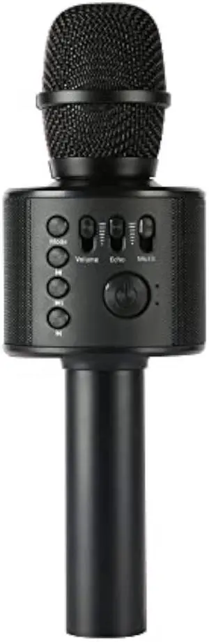 Core Innovations Wireless Bluetooth Karaoke Microphone with Built-in Speakers + HD Recording, Portable Handheld Mic | Black