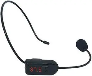 Wireless FM Condenser Microphone Headset, Hands-Free with Rechargeable Battery, Megaphone Mic for Voice Amplifier, Church, Tour Guide Salesman Teachers Conference Road Trips and Karaoke