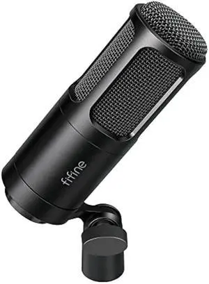 FIFINE XLR Dynamic Microphone, Vocal Podcast Microphone with Cardioid Pattern, Studio Metal Mic for Streaming Voice-Over Dubbing Video Recording, Black-K669D
