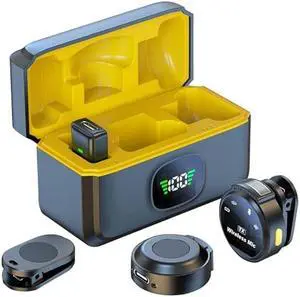 Wireless Lavalier Microphone for iPhone iPad Laptop Android with Charging Case 164ft Transmission Range & 72 Hours Battery, Magnetic & Lavalier Wear Wireless Mic for Video Record, Interview, Vlogs