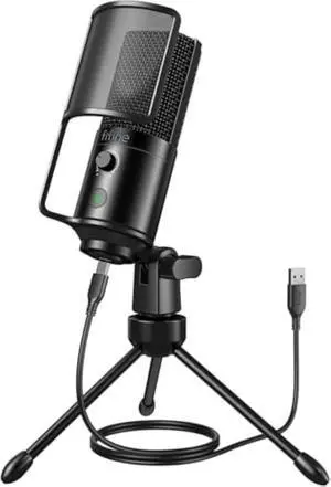 FIFINE Podcast Recording Microphone, PC USB Condenser Microphone for Streaming Vocal Music, Computer Desktop Mic with Mute Button for Windows/Mac OS-K669PRO1