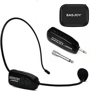 Wireless Microphone Headset 2.4G Wireless Mic Headset and Handheld 2 in 1 Rechargeable for Voice Amplifier, Stage Speakers, Teacher, Tour Guides, Fitness Instructor