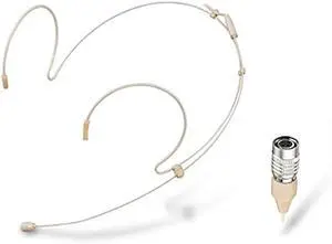 Headset Microphone Double Over Ear Earset Over Ear Headworn Mic Compatible with Audio-Technica Wireless System Bodypack Transmitter with 1.2m Cable Windscreen Hirose 4 Pin Plug