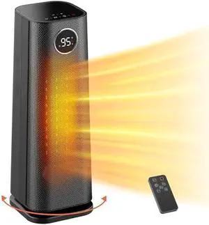 Space Heater for Indoor Use, 1500W Fast Electric Portable Ceramic Heaters with Thermostat, 4 Modes, 24H Timer, 70°Oscillating Room Heater with Remote for Office Bedroom Use, 2023 Upgraded