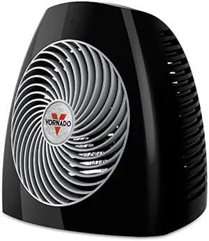 Vornado MVH Space Heater 3 Heat Settings Adjustable Thermostat Tip-Over Protection Auto Safety Shut-Off System Indoor Use Whole Room Black