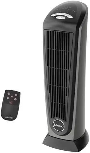 Lasko Tower Space Heater Indoor, Compact Electric Heaters for Indoor Use, Small Space Heater with Remote, Ideal Lasko Space Heaters for Indoor Use, 22.5 Inches, Grey/Black, 1500W, 751320