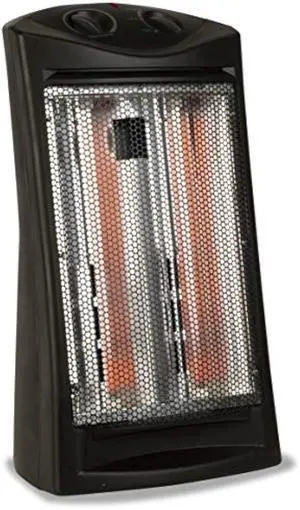 BLACK+DECKER Infrared Radiant Quartz Tower Heater, 1500W Space Heater with Adjustable Thermostat, Portable Heater with 2 Settings, Personal Heater for Home and Office, BHTI06, Black