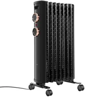 Oil Filled Radiator Heater with 3 Heating Modes,500-1500W Adjustable Thermostat, Universal Wheels, Portable Heater for Bedroom Home Office,Indoor Use, Matte Black