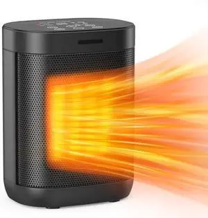 1500W Space Heaters for Indoor Use, PTC Ceramic Electric Heaters with 4 Modes, Tip-over & Overheat Protection, 59-95°F Digital Thermostat, 24H Timer, Fast Safety Heat, Great for Home Office