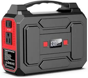 Apowking 146Wh Portable Power Station Bank 200W Peak(100W Rated) Solar Powered Power Bank with AC Outlet 110V, 39600mAh, USB QC3.0 Fasting Charging, LED Flashlights for Home Camping Emergency