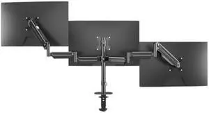 Pholiten Triple Monitor Desk Mount,Triple Gas Spring Monitor Arm for 17-32 inch LCD Computer Screens,Holds up to 22lb,Swivel, Tilt, Rotation, Clamp & Grommet Kit