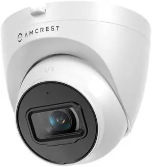 Amcrest UltraHD 4K (8MP) Outdoor Security IP Turret PoE Camera, 3840x2160, 98ft NightVision, 125° FOV, IP67 Weatherproof, MicroSD Recording (256GB), IP8M-T2599EW-AI-V3 (White)