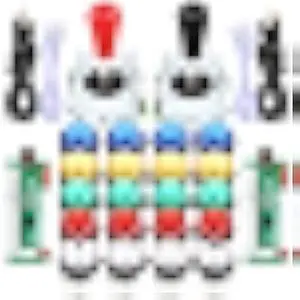 EG STARTS 2 Player Arcade Games DIY Kit Parts 2 Ellipse Oval Joystick Handles + 20 LED lit Arcade Buttons (Mixed Color Kit)