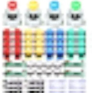 EG Starts 4 Player Classic DIY Arcade Joystick Kit Parts USB Encoder To PC Controls Games + 4/8 Way Stick + 5V led Illuminated Push Buttons Compatible Video Game Consoles Mame Raspberry Pi & 4 Colors