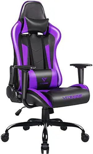 Gaming Chair,High Back Ergonomic Racing Gamer Chair with Lumbar Support and Headrest,Girl Computer Desk Chair with Height Adjustable(Purple)