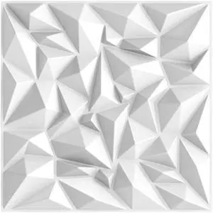 TroyStudio Acoustic Sound Diffuser Panels, 19.7 X 19.7 X 1 inches 12 Pcs White PVC Plastic 3D Wall Panel, Recording Studio Acoustical Treatment Diffusion panel, Art Decorative Ceiling Tiles