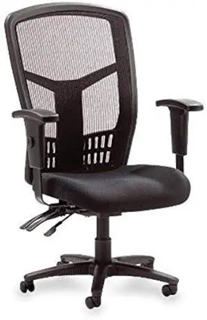 Lorell ErgoMesh High-Back Executive Office Chair - Adjustable Seat & Back Angles, Customizable Arm Height & Width, Breathable Mesh Design, Ergonomic Support, 5-Year Limited Warranty