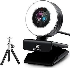 Streaming Webcam 1080P, 960A HD Web Camera USB Web Cam for Gaming Conferencing Video Chatting Mac Windows Desktop Computer Laptop Wide Angle Webcam with Ring Light & Microphone & Tripod