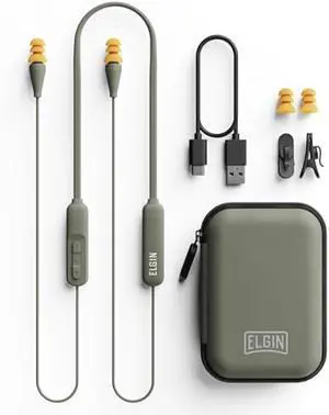 Elgin Discord Gen 2 Bluetooth Earplug Earbuds, OSHA Compliant Noise-Isolating Safety Wireless Headphones, All-Weather Earphones for Industrial Work, and High-Noise Environments
