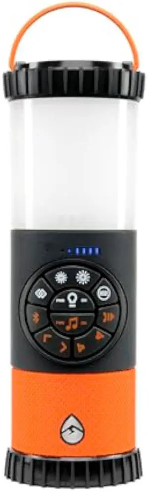 ECOXGEAR EcoLantern: Indoor/Outdoor Portable Bluetooth Speaker, 88dB Loud, IP67 Waterproof, with 360 Degree Sound and Party Lights, 20+ Hours Playtime (Orange)
