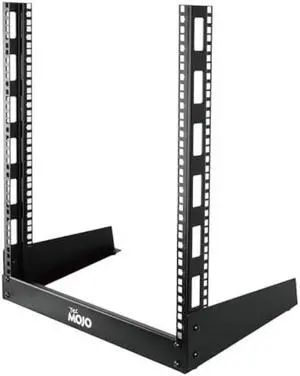 Tecmojo 2 Post 12U Desktop Server Rack Small Open Frame Rack for 19in AV/Data/Audio/Studio Equipment Free Standing Home/Office Rack,Square Hole