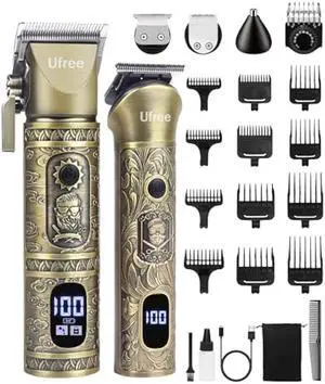 Ufree Hair Clippers for Men Professional with Beard Trimmer, Barber Clippers and Trimmers Set, Electric Razor Shavers for Men, Cordless Mens Grooming Kit for Nose, Face, Hair, Gifts