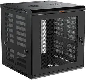 ECHOGEAR 12U Network Rack - Enclosed Wall Mount Rack Kit Includes 2X 1U Shelves, Pre-Mounted Fan, Lockable Door & Hardware - 600mm Depth Fits All Your AV Gear
