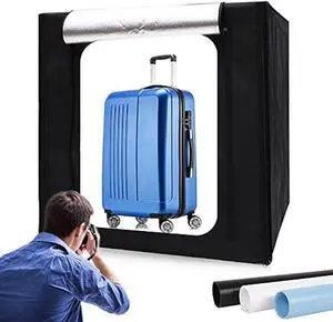 Photo Light Box Large Kit 39x39in/100x100cm Dimmable Studio Professional Cube Shooting Tent Box with 96x4 LED Lights Strips 3X PVC Backgrounds for Jewelry Product Photography (15000lm,CRI:95+) Photo Light Box Large Kit 39x39in/100x100cm Dimmable Studio Professional Cube Shooting Tent Box with 96x4 LED Lights Strips 3X PVC Backgrounds for Jewelry Product Photography (15000lm,CRI:95+)