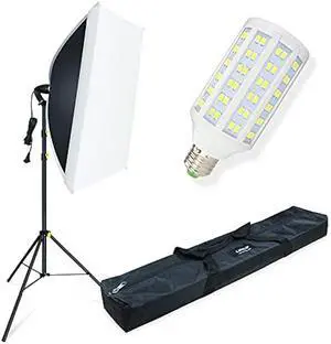 LINCO LED Softbox Photography Lighting Kit 20x28 Professional Photography Studio Light Equipment with High Lumens Corn LED Bulb for Portraits Video Shooting AM289
