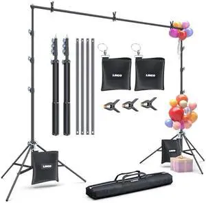 LINCO Lincostore 9x10 ft Photography Photo Backdrop Stand Background Support System Kit 4154-4236 Black